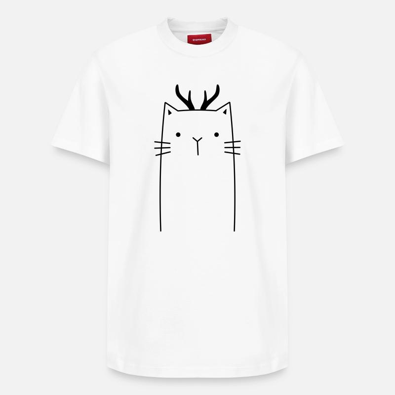 Chat de Noël - T-shirt unisexe décontracté en coton Supima – de SPREAD - blanc