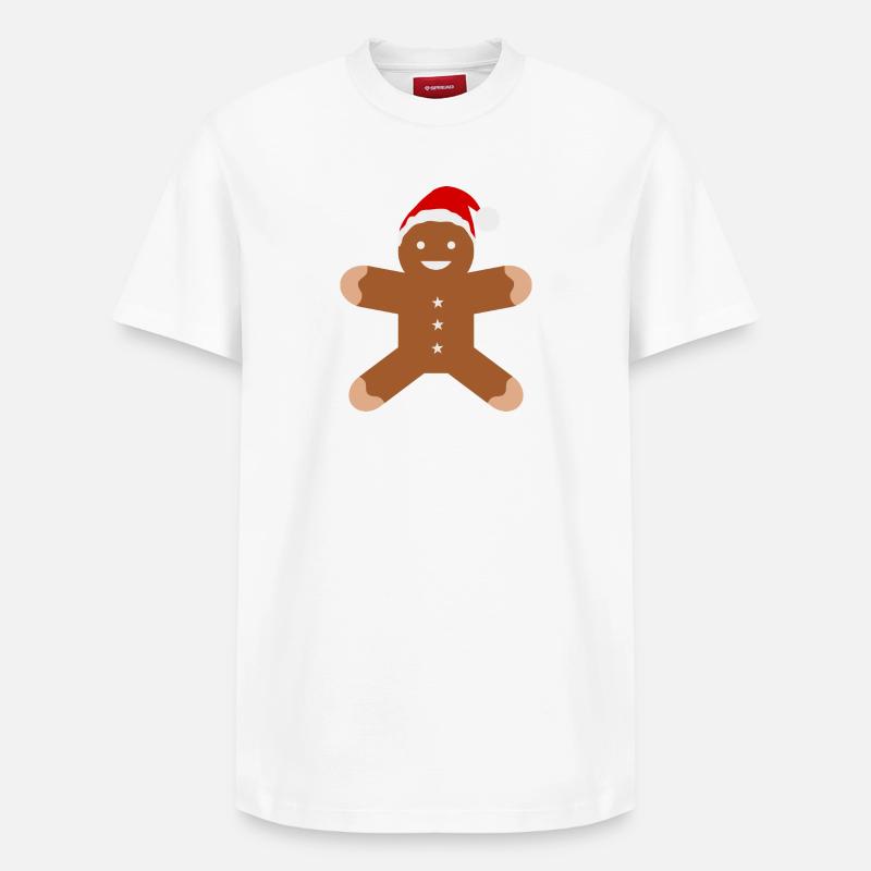 Lebkuchenmann mit Santa-Hut - Relaxed Unisex Supima Cotton T-Shirt – von SPREAD - Weiß