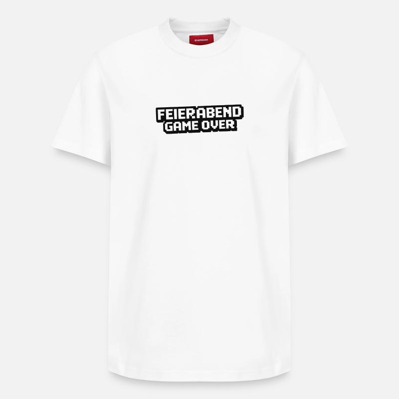 Feierabend Gameover Pixelstil - Relaxed Unisex Supima Cotton T-Shirt – von SPREAD - Weiß