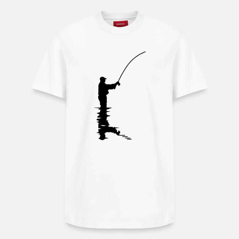 angler_1 - T-shirt unisexe décontracté en coton Supima – de SPREAD - blanc