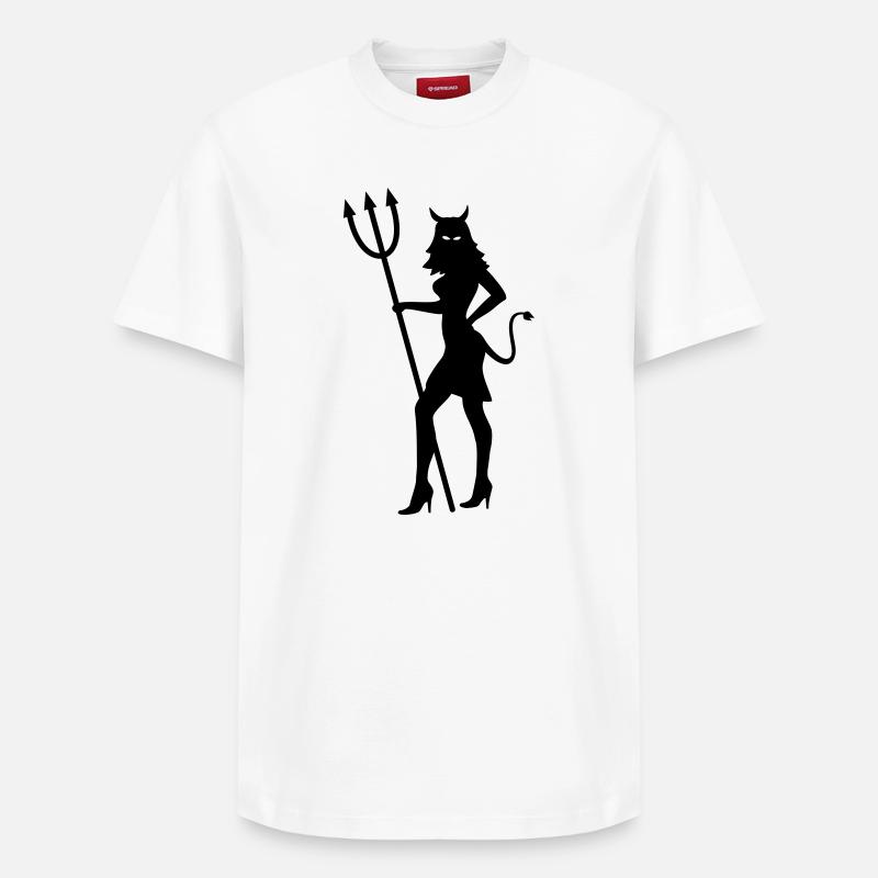 diable - T-shirt unisexe décontracté en coton Supima – de SPREAD - blanc