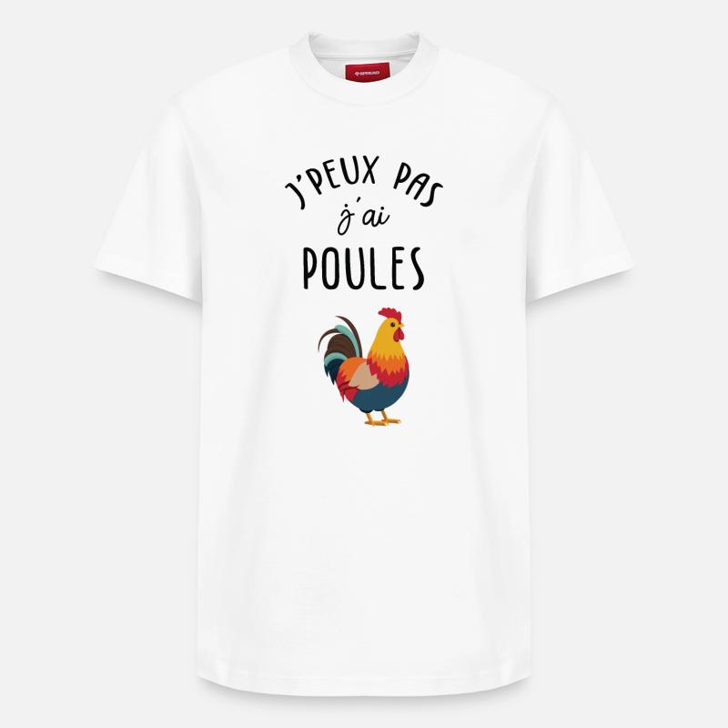 J'peux pas j'ai poules ! - T-shirt unisexe décontracté en coton Supima – de SPREAD - blanc