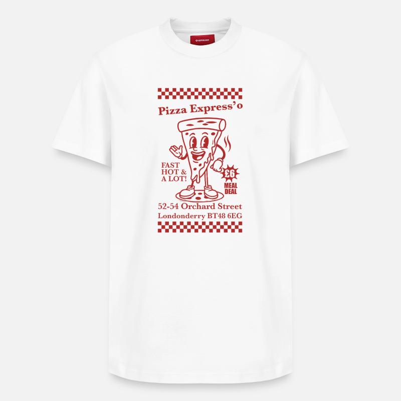 Pizza expresso mascotte rétro - T-shirt unisexe décontracté en coton Supima – de SPREAD - blanc