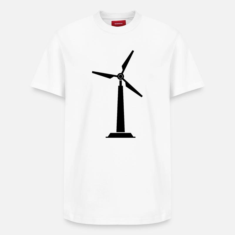 Éolienne - T-shirt unisexe décontracté en coton Supima – de SPREAD - blanc