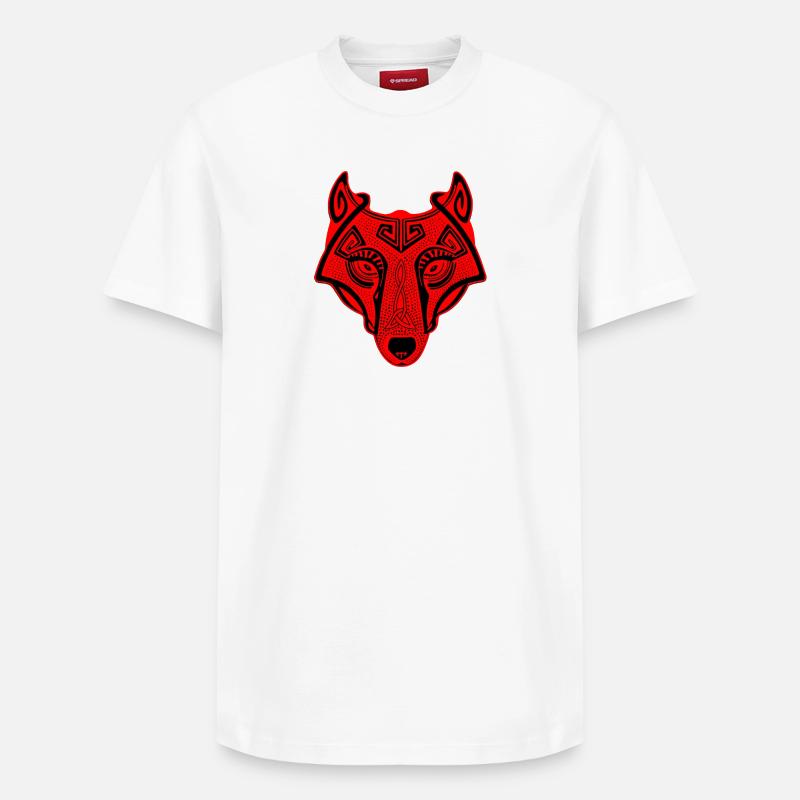 Wikingerwolf Fenrir walhalla - Relaxed Unisex Supima Cotton T-Shirt – von SPREAD - Weiß