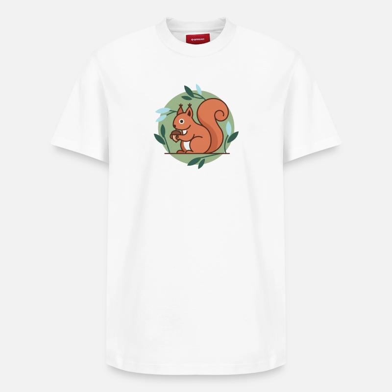 Écureuil - T-shirt unisexe décontracté en coton Supima – de SPREAD - blanc