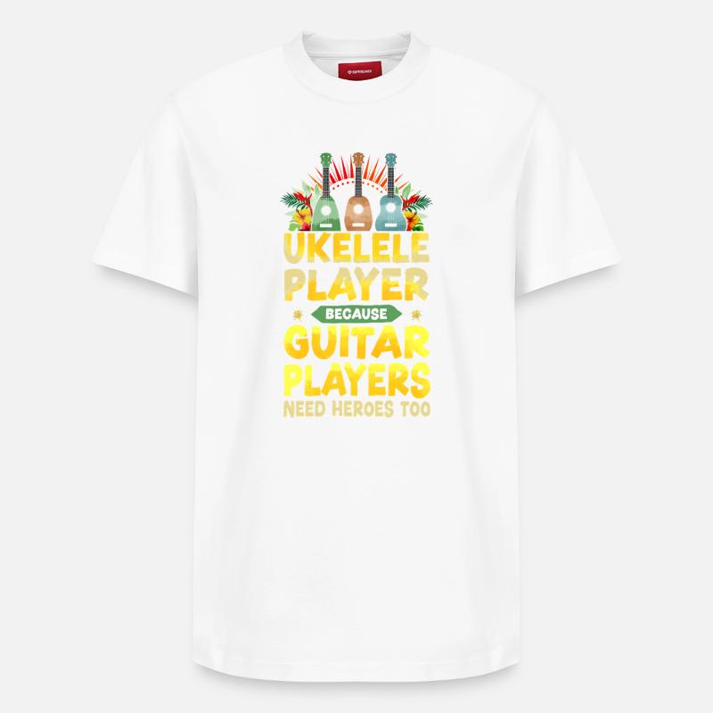 Hawaiian Ukulele Uke Ukulele - Relaxed Unisex Supima Cotton T-Shirt – von SPREAD - Weiß