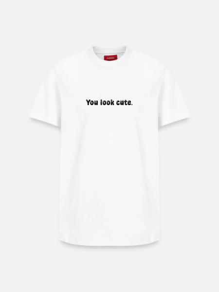 you look cute - Relaxed Unisex Supima Cotton T-Shirt – by SPREAD - white
