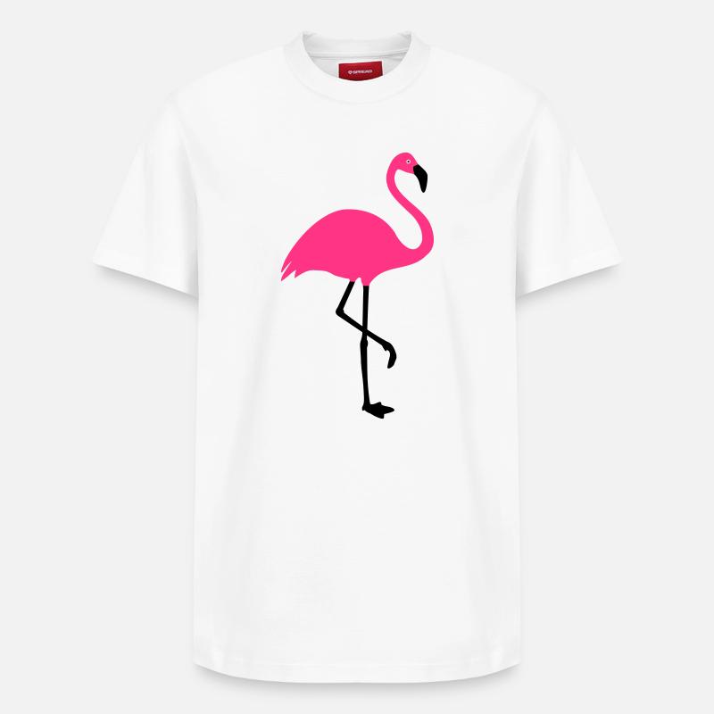 Flamingo Summer Sun Beach - T-shirt unisexe décontracté en coton Supima – de SPREAD - blanc