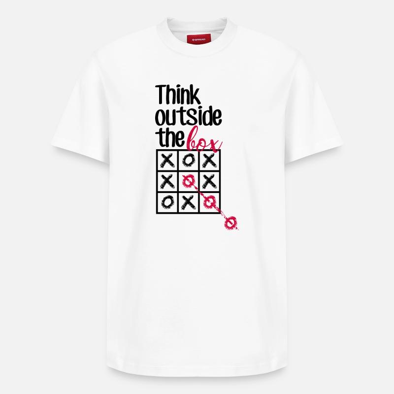 Pink Box Chain-Skript - Relaxed Unisex Supima Cotton T-Shirt – von SPREAD - Weiß