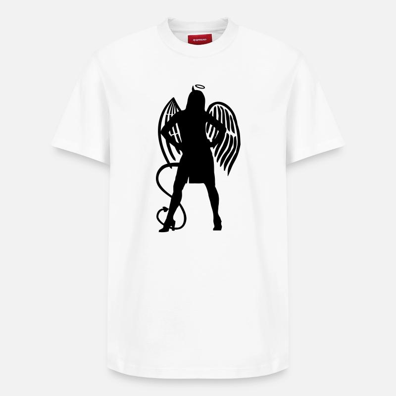 Engel Teufel - Relaxed Unisex Supima Cotton T-Shirt – von SPREAD - Weiß