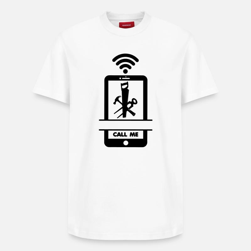 Appelez-moi charpentier de téléphone - T-shirt unisexe décontracté en coton Supima – de SPREAD - blanc