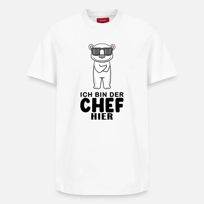 Chef Spruch mit Eisbär Motiv - Relaxed Unisex Supima Cotton T-Shirt – von SPREAD - Weiß