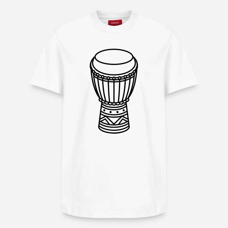 djembe - Relaxed Unisex Supima Cotton T-Shirt – von SPREAD - Weiß