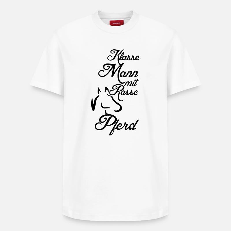 Klasse Mann - Rassepferd Geschenk - Relaxed Unisex Supima Cotton T-Shirt – von SPREAD - Weiß