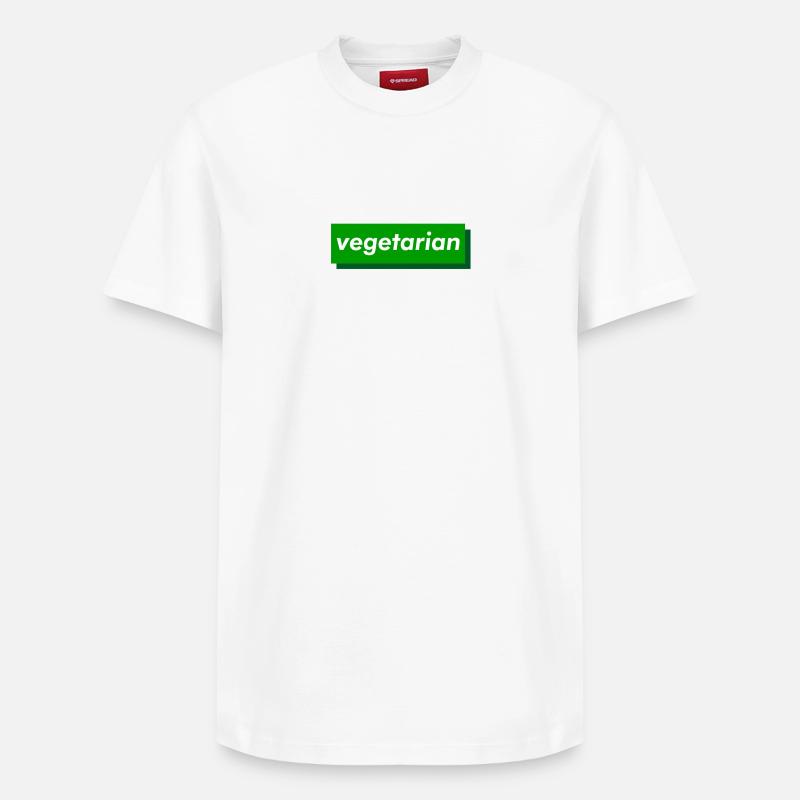 vegetarian - Relaxed Unisex Supima Cotton T-Shirt – von SPREAD - Weiß