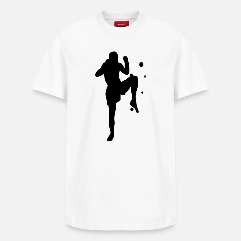 Kickboxen - Relaxed Unisex Supima Cotton T-Shirt – von SPREAD - Weiß