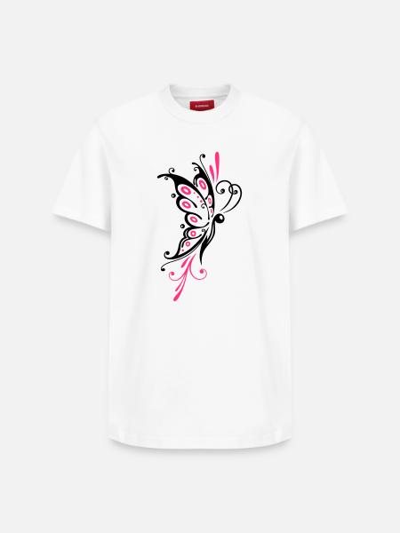 Papillon filigrané, ailes, tatouage tribal - T-shirt unisexe décontracté en coton Supima – de SPREAD - blanc