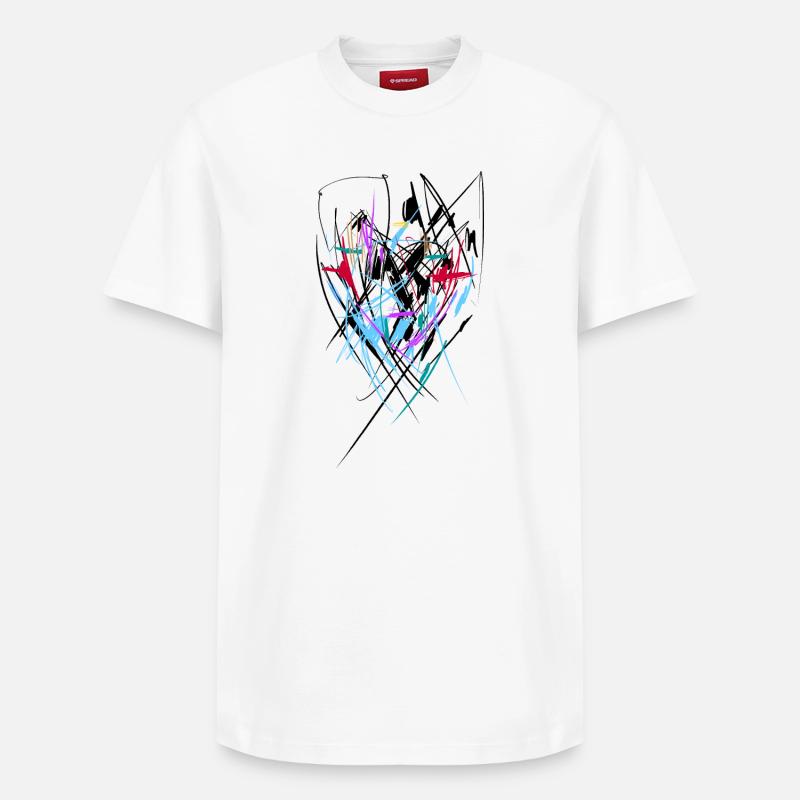 abstrait - T-shirt unisexe décontracté en coton Supima – de SPREAD - blanc