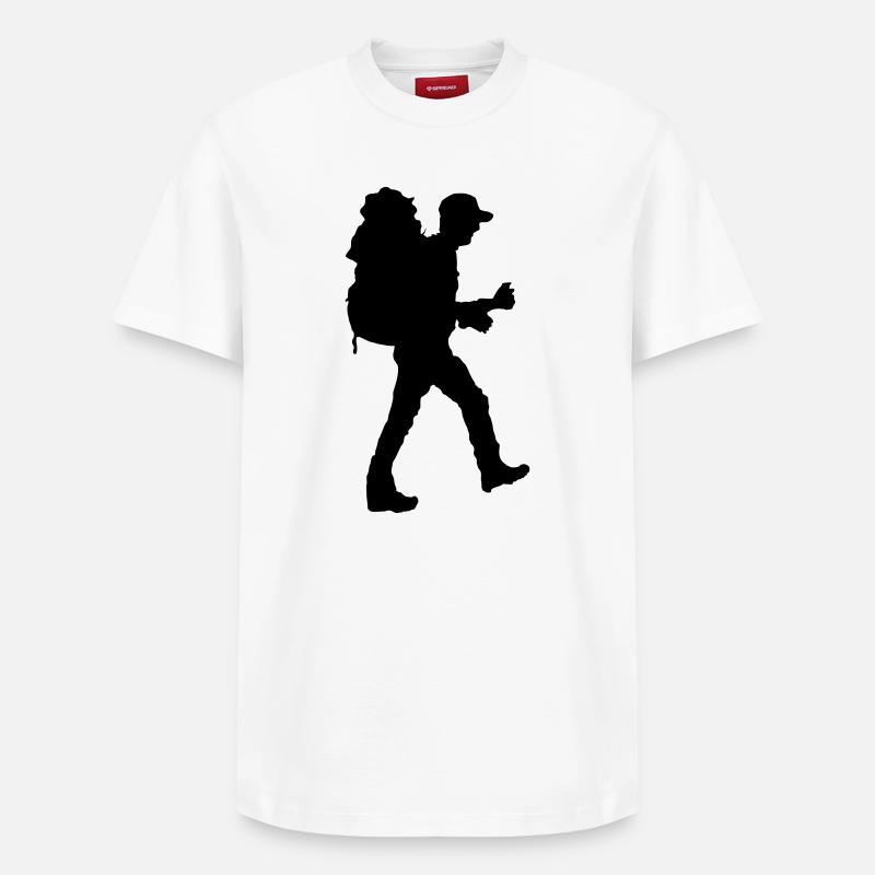 Silhouette de randonneur - T-shirt unisexe décontracté en coton Supima – de SPREAD - blanc