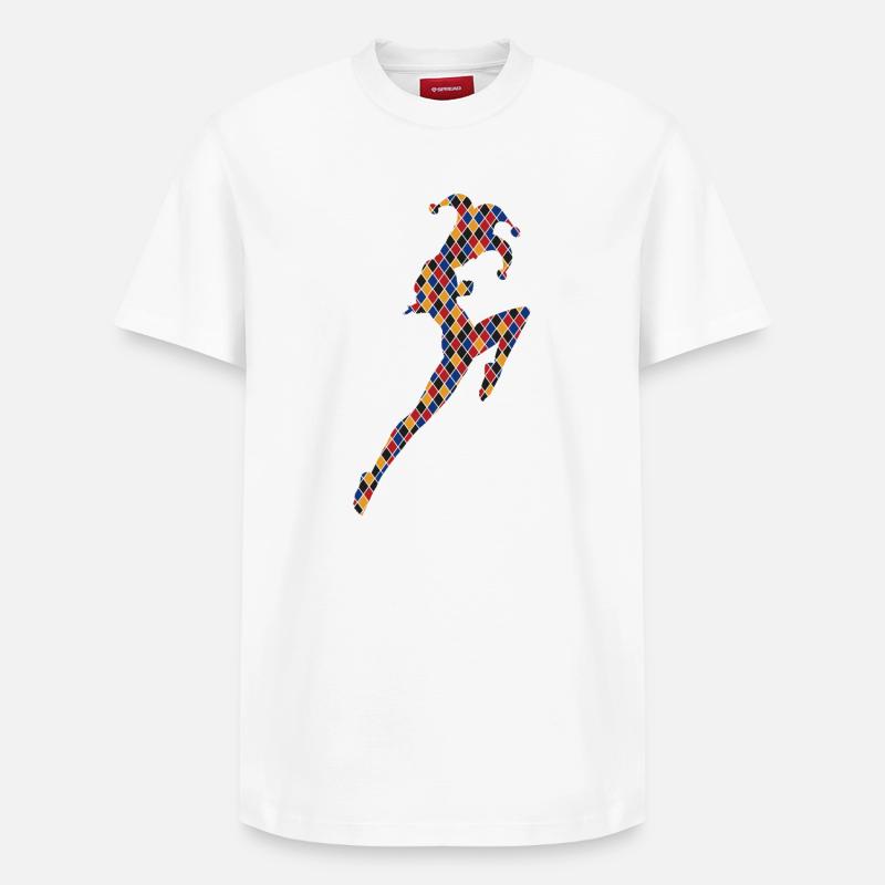 Arlequin - T-shirt unisexe décontracté en coton Supima – de SPREAD - blanc