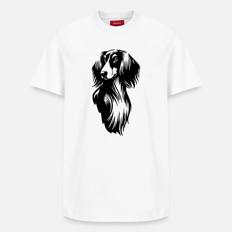 Tête de Saluki - T-shirt unisexe décontracté en coton Supima – de SPREAD - blanc