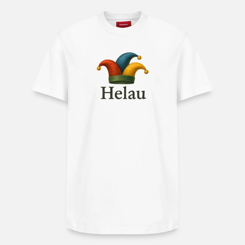 Helau Karneval Jester Hut - Relaxed Unisex Supima Cotton T-Shirt – von SPREAD - Weiß