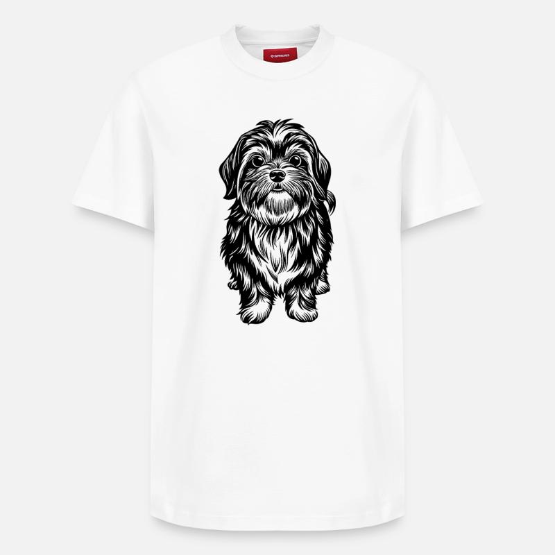 Shih Tzu - T-shirt unisexe décontracté en coton Supima – de SPREAD - blanc