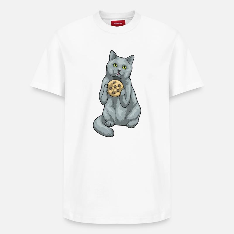Biscuit British Shorthair - T-shirt unisexe décontracté en coton Supima – de SPREAD - blanc