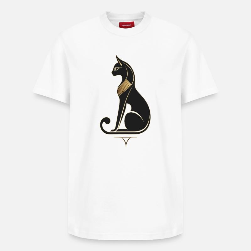Chat égyptien - T-shirt unisexe décontracté en coton Supima – de SPREAD - blanc