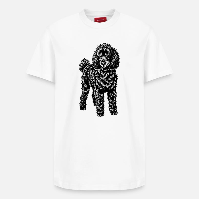 caniche - T-shirt unisexe décontracté en coton Supima – de SPREAD - blanc