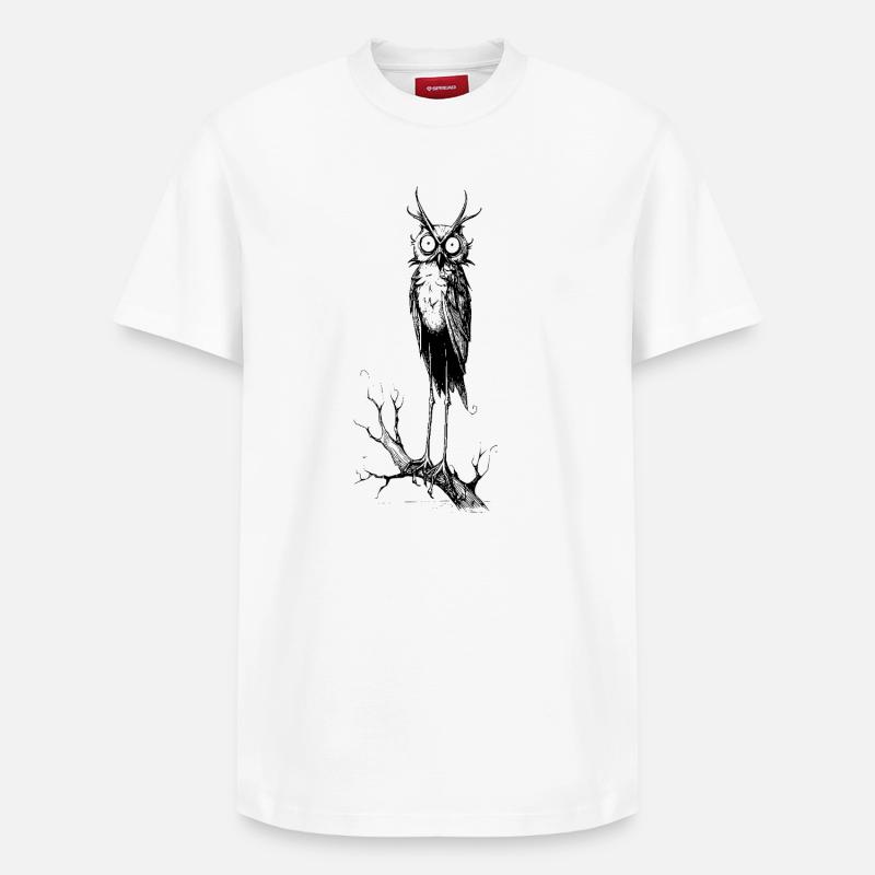Gothic-Eule - Relaxed Unisex Supima Cotton T-Shirt – von SPREAD - Weiß