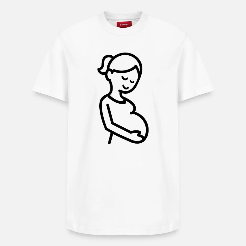 femme enceinte - T-shirt unisexe décontracté en coton Supima – de SPREAD - blanc