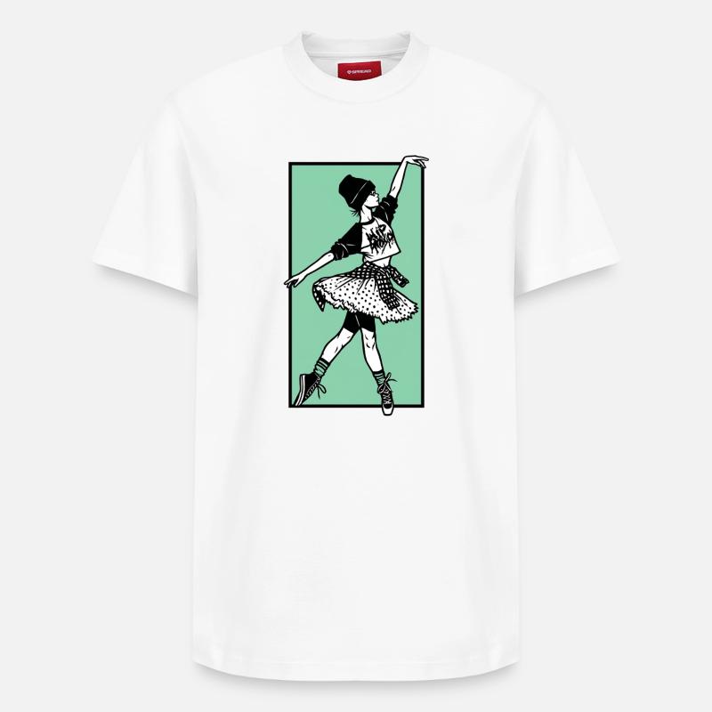 Danseuse #2 - T-shirt unisexe décontracté en coton Supima – de SPREAD - blanc