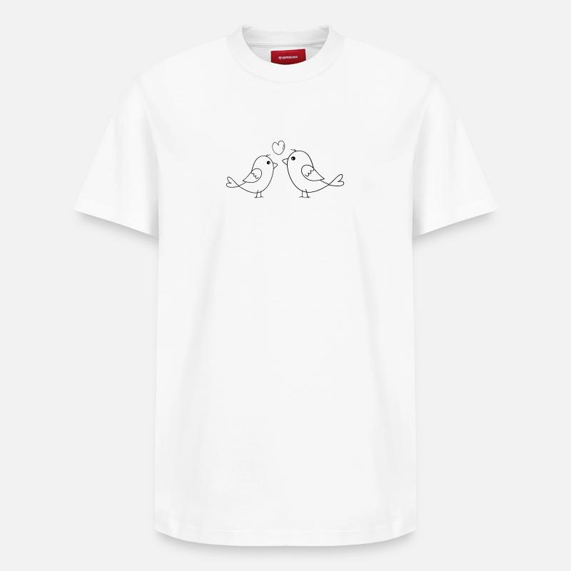 Tourtereaux - T-shirt unisexe décontracté en coton Supima – de SPREAD - blanc