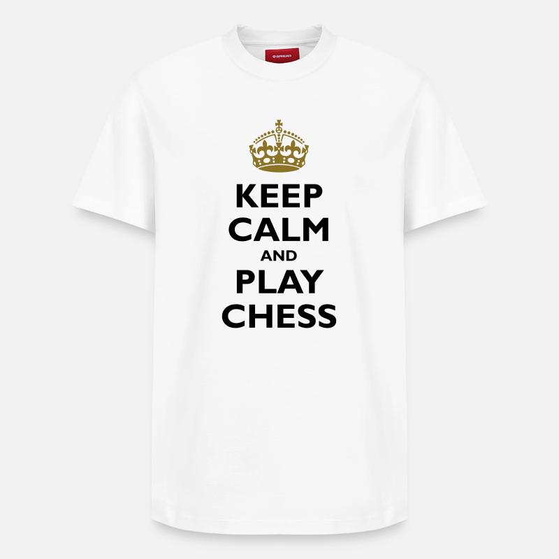 Keep calm and play chess - Relaxed Unisex Supima Cotton T-Shirt – von SPREAD - Weiß