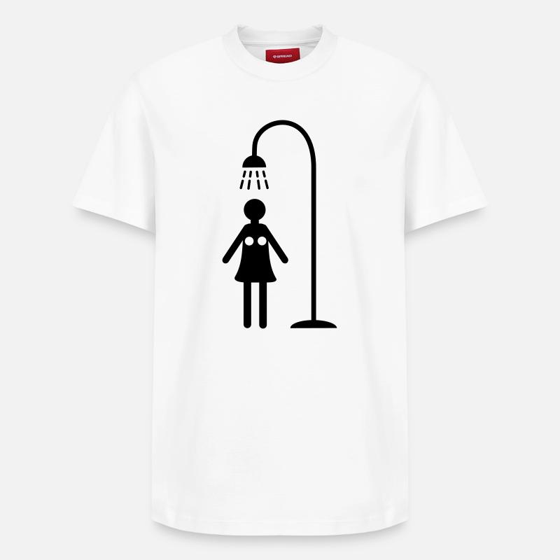 douche - T-shirt unisexe décontracté en coton Supima – de SPREAD - blanc