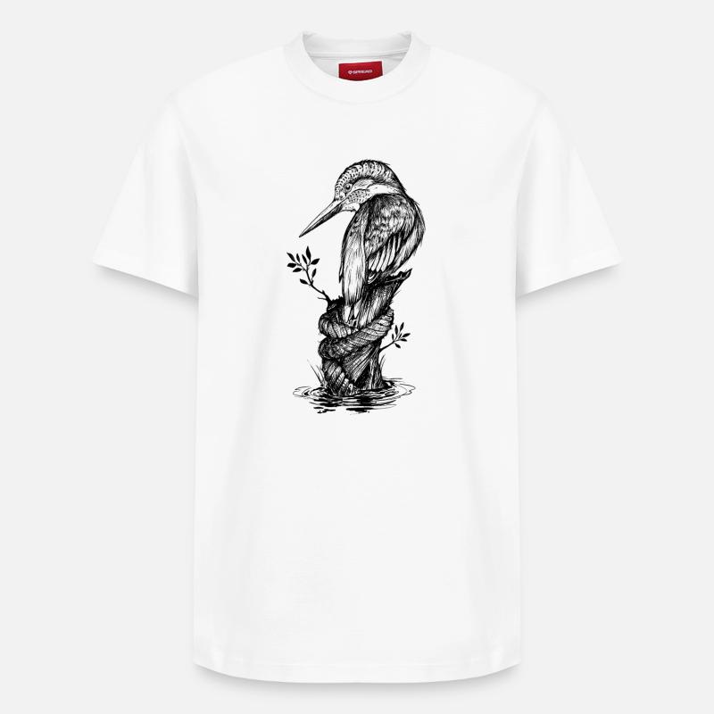 Martin-pêcheur - T-shirt unisexe décontracté en coton Supima – de SPREAD - blanc