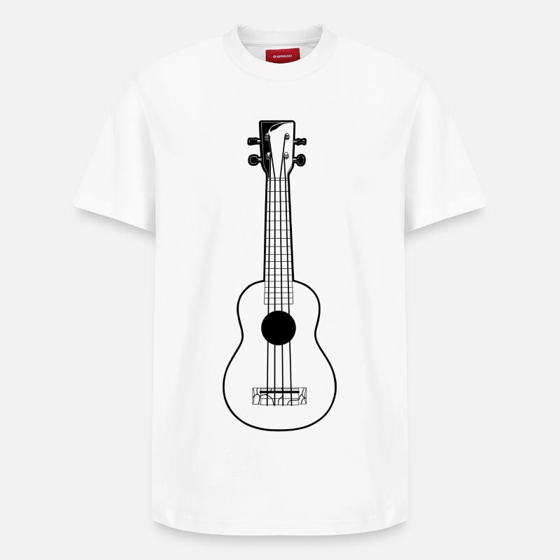 Dessin de ukulélé - T-shirt unisexe décontracté en coton Supima – de SPREAD - blanc