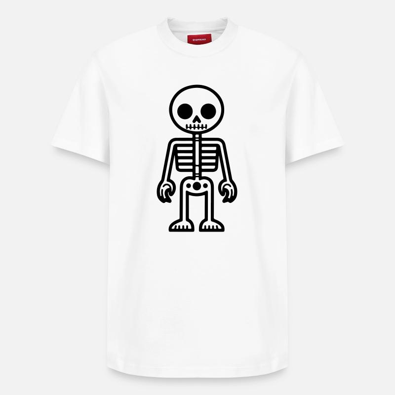 Bande dessinée squelette - T-shirt unisexe décontracté en coton Supima – de SPREAD - blanc