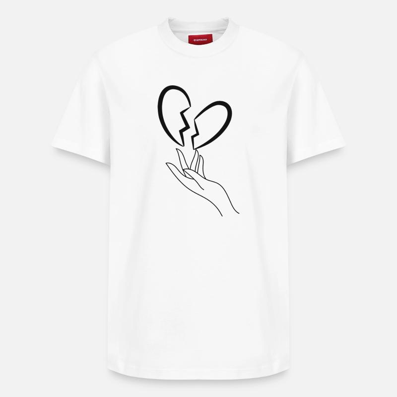 Cœur brisé - T-shirt unisexe décontracté en coton Supima – de SPREAD - blanc