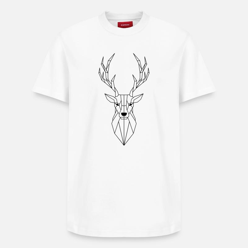 Hirsch Polygon - Relaxed Unisex Supima Cotton T-Shirt – von SPREAD - Weiß