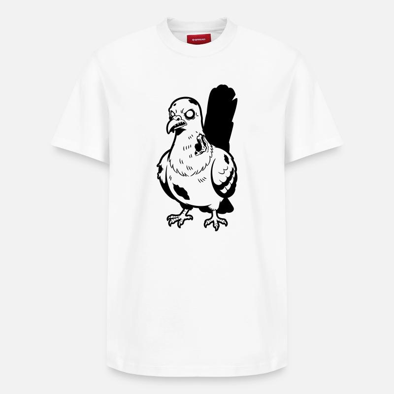 Zombie-Taube - Relaxed Unisex Supima Cotton T-Shirt – von SPREAD - Weiß