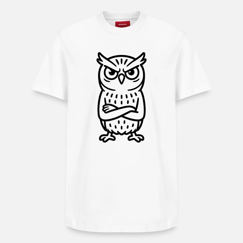 Angry Owl Comic - Relaxed Unisex Supima Cotton T-Shirt – von SPREAD - Weiß