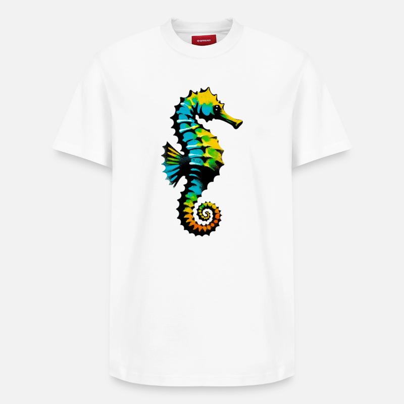 Seepferdchen - Relaxed Unisex Supima Cotton T-Shirt – von SPREAD - Weiß
