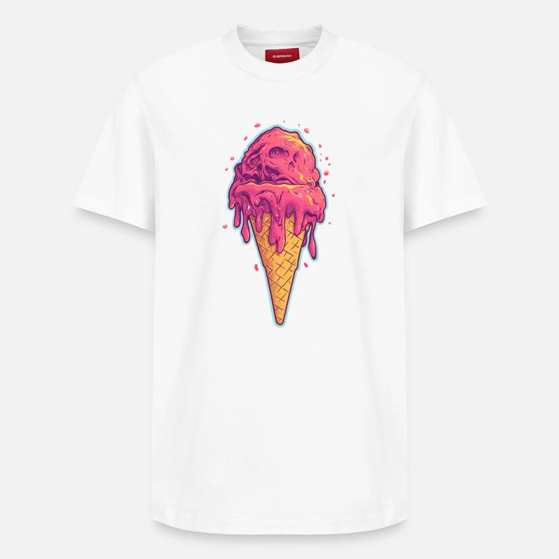 Crème glacée Crème glacée - T-shirt unisexe décontracté en coton Supima – de SPREAD - blanc