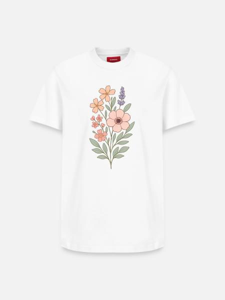 Pastellblumen Aquarellstrauß - Relaxed Unisex Supima Cotton T-Shirt – von SPREAD - Weiß