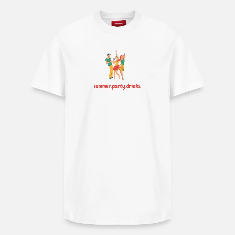 Été.fête.boissons - T-shirt unisexe décontracté en coton Supima – de SPREAD - blanc