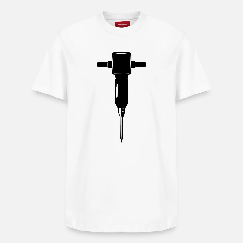 Krikhamer oder Presslufthammer - Relaxed Unisex Supima Cotton T-Shirt – von SPREAD - Weiß