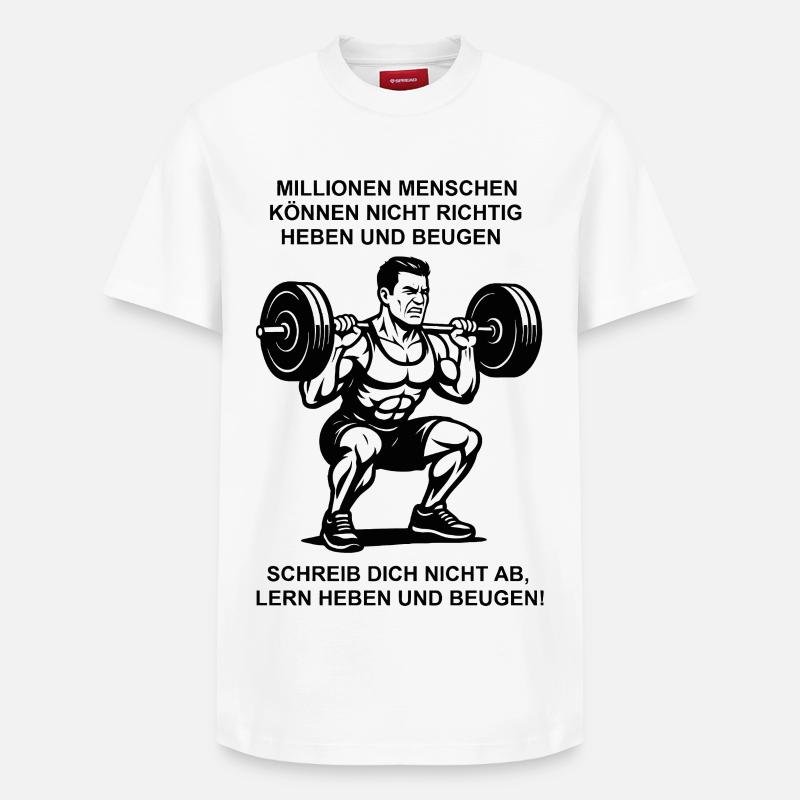 Powerlifting Motivation - Relaxed Unisex Supima Cotton T-Shirt – von SPREAD - Weiß